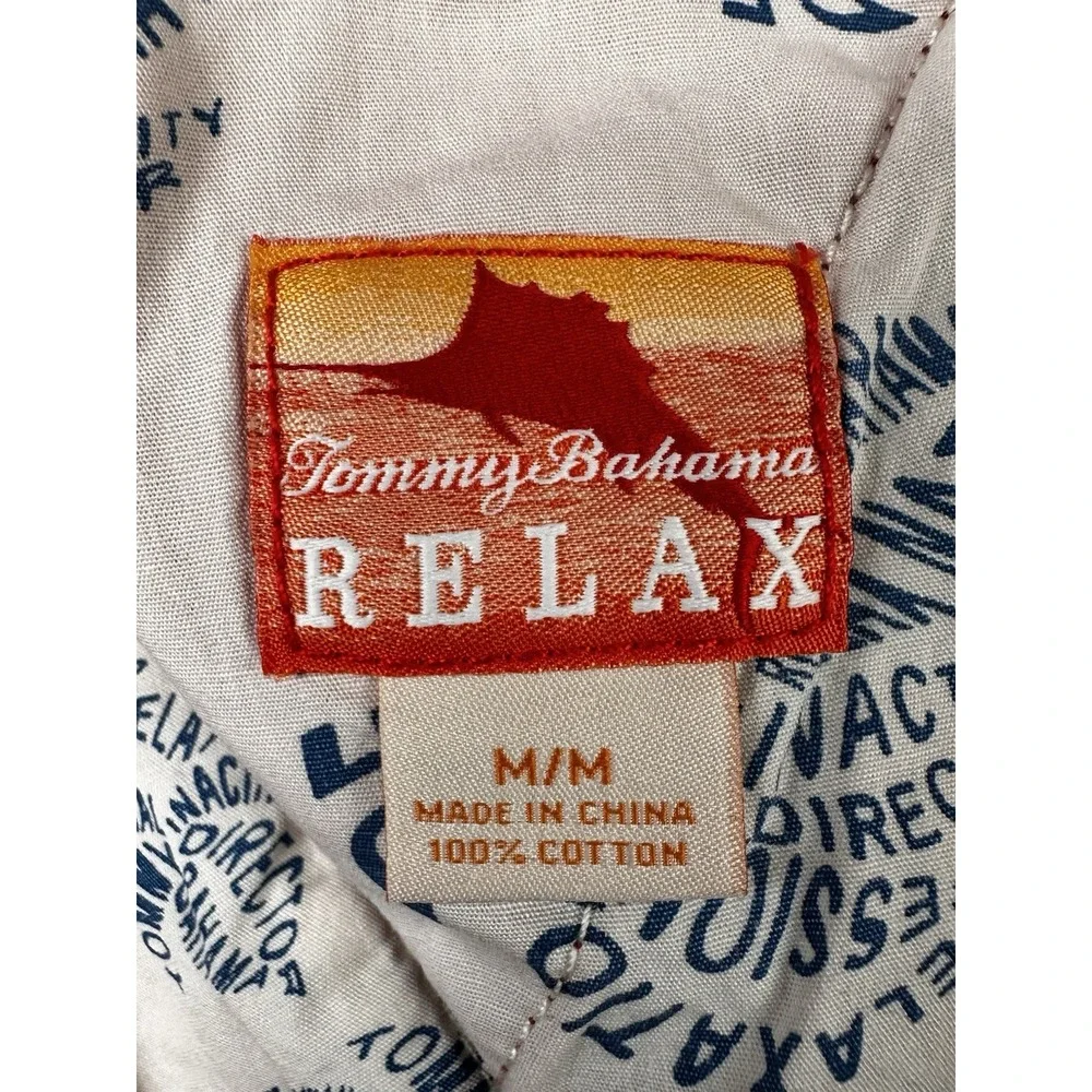 Tommy Bahama Cargo Shorts Mens Medium Coral Elastic Drawstring Relax